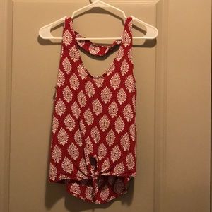 Red printed tank top